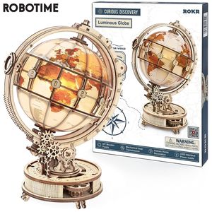 Robotime ROKR globo luminoso 3D juegos de rompecabezas de madera montar modelo Buliding Kits juguetes regalo para niños 220715
