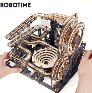 Robotime Rokr Marble Run Set 5 tipos 3D Rompecabezas de madera DIY Modelo Kits de bloques de construcción Ensamblaje Juguete Regalo para adolescentes Adultos Night City 240122