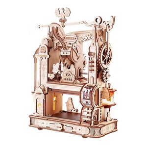 Robotime Rokr Printing Press 3D DIY Puzzle Cadeaux pour petit ami Famille Jouets en bois avec kit de bloc de construction de lumière LED Jouer LK602 240122