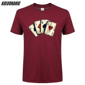 Rock Cool T Shirt Homme Poker Cartes À Jouer Quatre A Anime 3d Graphique Imprimé Vêtements Pour Hommes Marque Lâche Surdimensionné T-Shirts Tops 210716