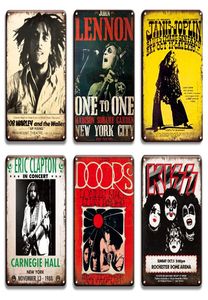 Rock N Roll Metal Pintura Plaque Señal de hojalata Vintage Lennon Pop Music Signs Decorativo Metal Plate Signs Pub Bar Man Cave Home Wall7080168