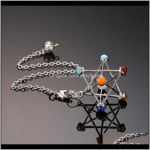 Rock pierres naturelles Merkaba étoile pendule pour radiesthésie Reiki Chakra guérison Quartz cristal pendentif collier géométrie sacrée Qylucc 4Fqn Sml3T