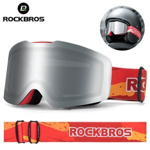 ROCKBROS Venta al por mayor Gafas de esquí a prueba de viento UV400 Antifog Capas dobles Esquí Snowboard Gafas Máscara Ciclismo Gafas de sol 240106