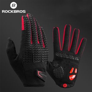 ROCKBROS Windproof Cycling Gloves Touch Screen Riding Bike Bicycle Gloves Thermal Warm Motorcycle Winter Autumn Bike Gloves 220527