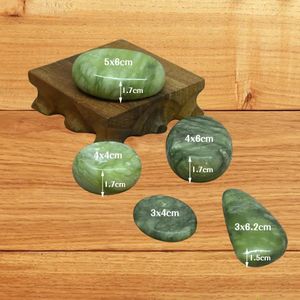 Rocas Tontin 24 PCS Set Jade Glaze Stone Massage Set Massage Back Massageador Atención médica de atención médica para terapia de spa Basalto de lava Stone H294J