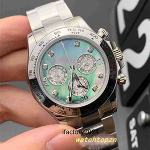 Roles Watch Montre pour homme Five Star Watch V3 taille 40 mm de diamètre 12,4 mm d'épaisseur 7750 fonction de synchronisation du mouvement verre saphir miroir anneau en céramique cadran bracelet en acier