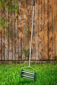 Aérateur de pelouse roulant, coupe-herbe robuste, scarificateur de jardin à pointes, 1437396