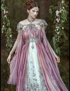 Romántico victoriano rosa una línea de vestidos de fiesta Vestido de mascarada vintage Apliques de encaje Gasa con cuentas Fantasía Vestidos largos para ocasiones especiales para mujeres