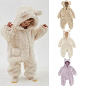 Rompers 0-2y Baby Rompers Autumn Autumn Warm Fleece Baby Boys Disfraz de niñas Baby Babys Animal Baby Outwear Soatsuits 231219