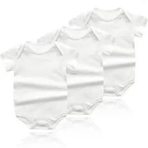 Rompers 3pcs/set Summer Baby Rompper Simple puro Bodysuit de manga corta ropa de algodón de algodón Juque de niña 3-24m Allanales