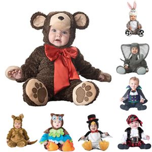 Barboteuses Bébé Garçon Fille Costume Barboteuse Onesie Enfant Halloween Vêtements Dessin Animé Animal Flanelle Chaud Doux Vêtements Pour Bébés 231120