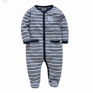 Rompers Honeyzone Recién nacido Baby Boy Cloth Ripers Stripe Full manga Full Ambulance Onesie Jongen Combinación infantil Pajamas Bebes D240425