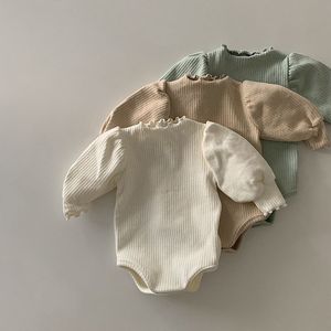 Pagliaccetti per neonato pagliaccetto per bambina con maniche a palloncino e tutina con colletto ondulato 231007
