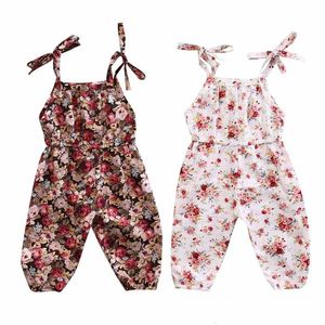 Barboteuses en gros né infantile bébé fille imprimé floral barboteuse sans manches combinaison tenues Sunsuit enfant en bas âge vêtements d'été 230525