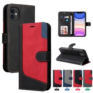 Rope Magnetic Folio Patchwork Vogue Phone Case for iPhone 15 14 13 12 Pro Max Samsung Galaxy S22 S23 Ultra S23FE A14 5G Slim 3 Card Slots Leather Wallet Kickstand Shell