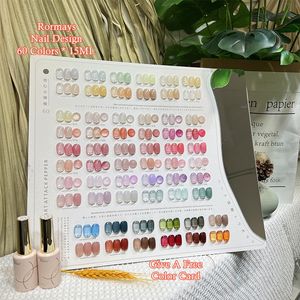 RORNAYS GEL ROSION NOIX 60 COULEUR COLOR 15ML Jelly Color Varnis Gel UV IMMERSION IMMERSION Translucide Semi Permanent Ice Transparent Nail Art Nail Salon Wholesale Factory