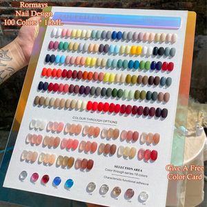 Rormays Rainbow Gel Polissage 100 Couleurs Nail Salon Mixte Gel de Revêtement Transparent Transparent Nu UV LED Brillant Durable Nail Primer Paint Set Usine En Gros 15ML