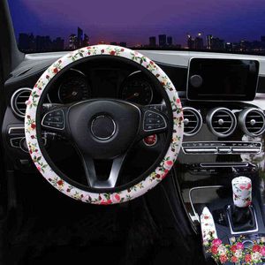 Rose Flower Car Wreeing Watier Gear Gear Shift Cover sans anneau intérieur adapté à 3738 cm 145 