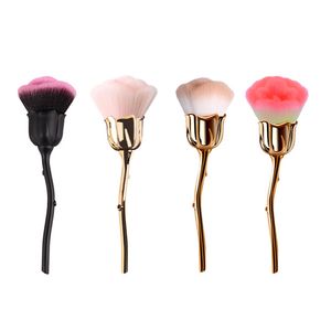 Pinceau de maquillage Rose, pinceaux en poudre pour le visage anti-cernes de fleurs super douces, pinceau blush pour le maquillage quotidien, brosse à poussière Nail Art