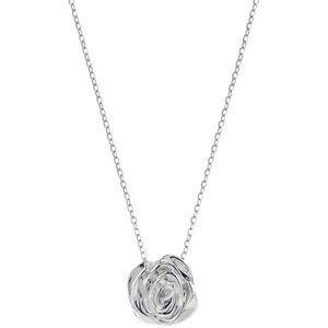 Colgante de rosa, collar de plata de ley 925, diseño de nicho, cadena de suéter de moda Unisex corta de gama alta, joyería para hombres que combina con todo