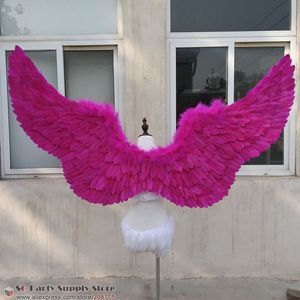 Rose-rouge blanc noir rouge grandes ailes d'ange plume bricolage série performance tir accessoires de cosplay