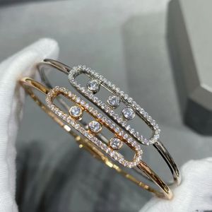 Rose Trois Designer Diamants Or Femmes Designer Bracelet Top V-or pour Femmes Cadeau Style Ouvert Bijoux De Mariage avec Boîte Mess