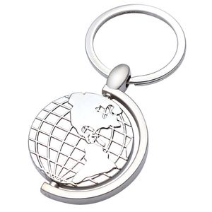 Rotation Globe Porte-clés Porte-clés en métal Porte-clés Pendentif Promotion Cadeau Porte-clés
