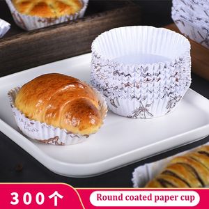 Gobelet rond en papier enduit Porte-papier à gâteau en PET Support de fond de pain résistant aux hautes températures Moulin à vent fraise moyen 300 pcs C0621x12