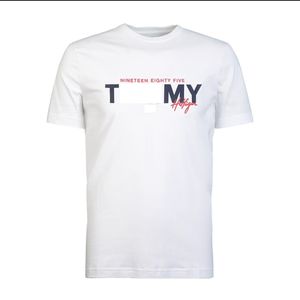 tommy luxe à manches courtes haut de gamme ras du cou lâche imprimé décontracté t-shirt à manches courtes été designer t-shirt étiquette originale top qualité hommes coton t-shirt