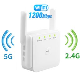 Routers 1200 Mbps Amplificateur WiFi 5G Signal de répéteur WiFi sans fil Réseau WiFi Extender Network Wi Fi Booster 5 GHz Repréater Wi-Fi à longue portée 230817