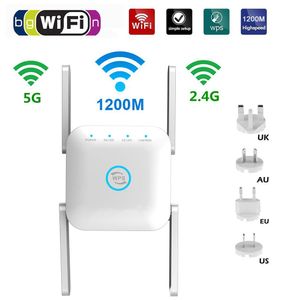Routers 1200 Mbps WiFi Repeater Router Extender 5G 2,4G WiFi Mini WiFi Long Range 2.4g Wi Fi Booster WiFi Signal AP WPS Eesy Configuration
