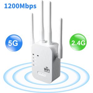 Routeurs Répéteur WiFi 1200Mbps Répéteur WiFi sans fil Amplificateur WiFi Amplificateur réseau double bande 5G 2.4G Routeur WiFi Signal longue portée 230718