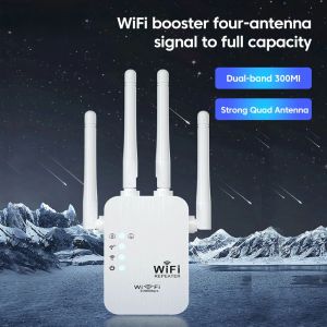 Routers 300m Wiless WiFi Router Repeater Signal Bandoster Dual Band 2.4G 5G WiFi Extender Amplificateur Extender Home Outdoor
