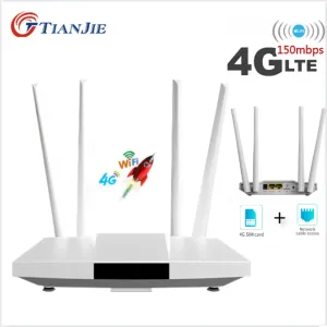 Routers 300 Mbps 4G SIM Card Router déverrouiller LTE WiFi Antennes CPE RJ45 WAN / LAN Port Mobile Hotspot WiFi Wireless Modem Broadband Network Broadband