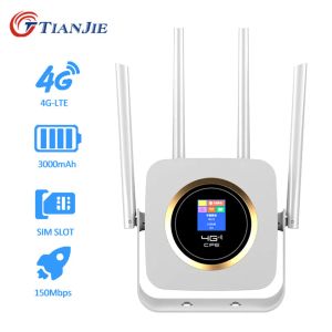 Routers 4G CPE WiFi Repeater 300 Mbps Wireless WiFi LTE FDD TDD Router Gateway Antennas SIM Card Slot Slothernet Boradband Network Hotspot