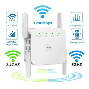 Routeurs 5G WIFI Répéteur Adaptateur Wi-Fi sans fil Extension longue portée Port LAN Amplificateur de signal Wi-Fi double bande 1200AC 221114