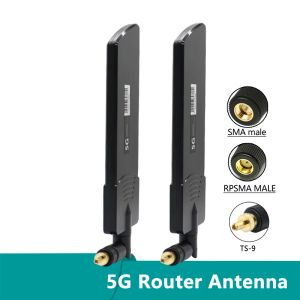 Routers Broadband 5G 4G 3G GSM 600 ~ 6000MHz Alta ganancia 22dbi Antena de enrutador impermeable wifi wifi interiores para el aire para el aire para femenino TS9 SMA