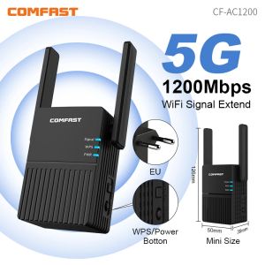 Routers Comfast 1200 Mbps Wiless WiFi WiFi Extender WiFi Repeater / Router Dual Band 2,45 GHz 4 Wi Fi Antenne Signal à longue portée Amplificateur AP