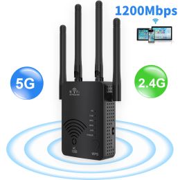 Routeurs Eatpow 1200 Mbps Double bande 2,4G5GHz WiFi Extender WiFi Repeater Router sans fil puissant / AP AC1200 WLAN WI FI RAND