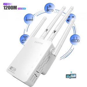 Routeurs Eatpow 1200 Mbps Double bande 2,4G5GHz WiFi Extender WiFi Repeater Router sans fil puissant / AP AC1200 WLAN WI FI RAND