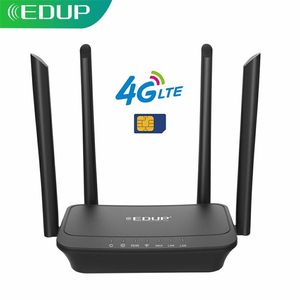 Routers EDUP WiFi Router SIM Carte 300 Mbps 3G / 4G WiFi Wireless Dongle LTE FDD Mobile Hotspot Adaptateur 4 * 6DBI Antenne externe RJ45 WAN LAN