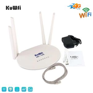 Routeurs kuwfi 4G router wifi 150 Mbps 3G / 4G routeur Wi fi avec routeurs sans fil déverrouillés par carte SIM avec antenne externe externe de 4PC 32