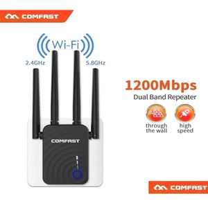 Routeurs Longue portée Extender 80211Ac sans fil Wifi répéteur Wi Fi Booster 24G5Ghz amplificateur 3001200 M routeur accès livraison directe Compu Ot3V9