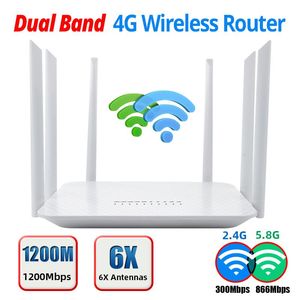 Routers LT260A Dual Band 2.4G 5.8GHz 1200Mbps Modem 3G VPN 4G Router WiFi avec SIM Card Slot Network Mobile WiFi Hotspot Unlock Europe
