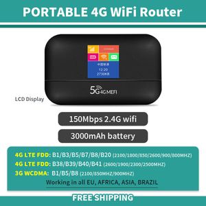 Routers Optfocus LCD Affichage 4G 3G pour UE Asia Brésil Wi fi Spot Portable avec batterie WiFi Hotpot 4G SIM Card Mini Router
