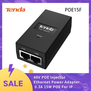 Routers Tenda 48V Poe Injecteur PoE15F Adaptateur d'alimentation Ethernet 0.3A 15W POE POUR IP CAMERIE TÉLÉPHONE IP POE STOLANT ADAPTATEUR EU / US OPTION