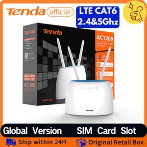 Routers Tenda 4G Router sans fil LTE Cat6 2,4 Routeur WiFi modem 5 GHz avec SIM Card Slot AC1200 4G Wireless Repetidor Hotspot Support VPN