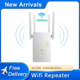 Routers Terow WiFi Repetidor AC1200 1200Mbps Mini Gigabit Wifi Router Dual Band 2.4Ghz 5.8GHz Extensor de señalización inalámbrica AP/Repeater/Router