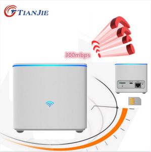 Routers Tianjie 300 Mbps Router sans fil 4G WiFi LTE High Speed ​​Déverrouillé Mobile Hotspot RJ45 Ethernet Port CPE Modem avec SIM Card Slot