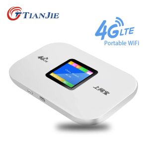 Routers Tianjie 4G Router SIM Card WiFi Cat4 150m WiFi Wireless Modem LTE FDD / TDD Network Access Unlock Mobile Pocket Hotspot portable